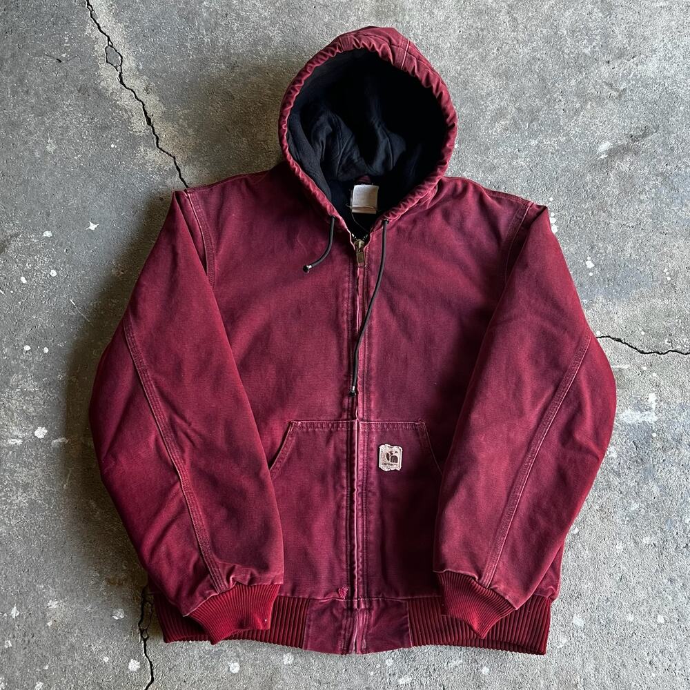 Carhartt J130 CRI red hooded work wear jacket